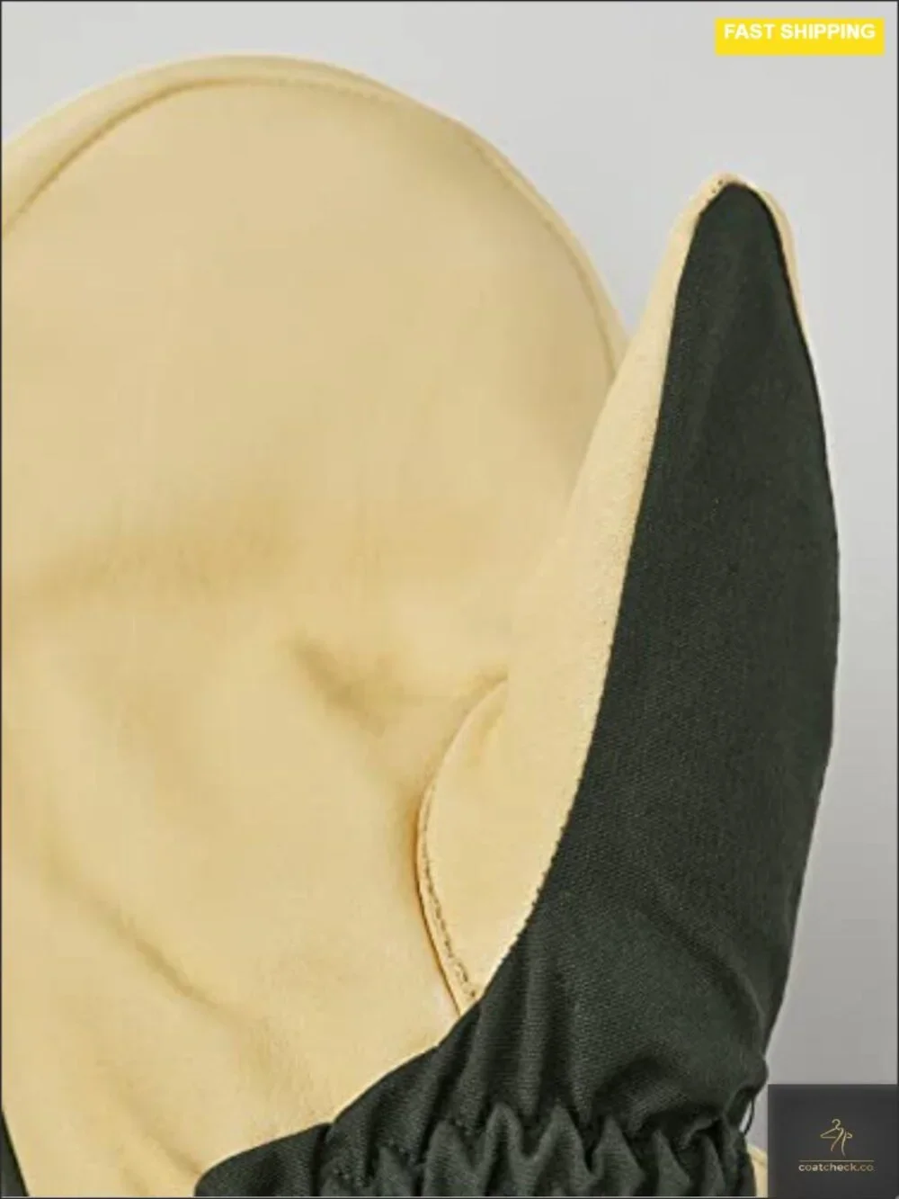 Women's Winter Mittens Waxed Cotton Ecocuir Cowhide Palm Removable Wool Liner